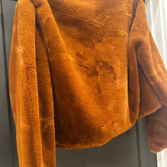 Burnt Orange Faux Fur Jacket - Picture 5 of 8